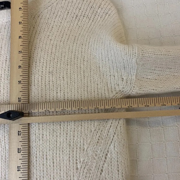 ME+EM Women's Jumper S White Cashmere with Silk Round Neck Pullover - Picture 11 of 12